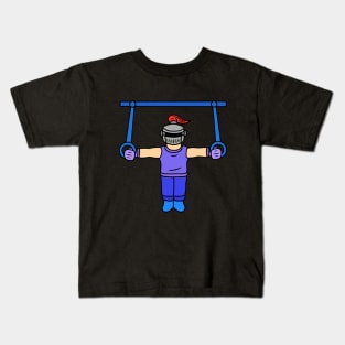 Funny cartoon knight gymnastic Kids T-Shirt